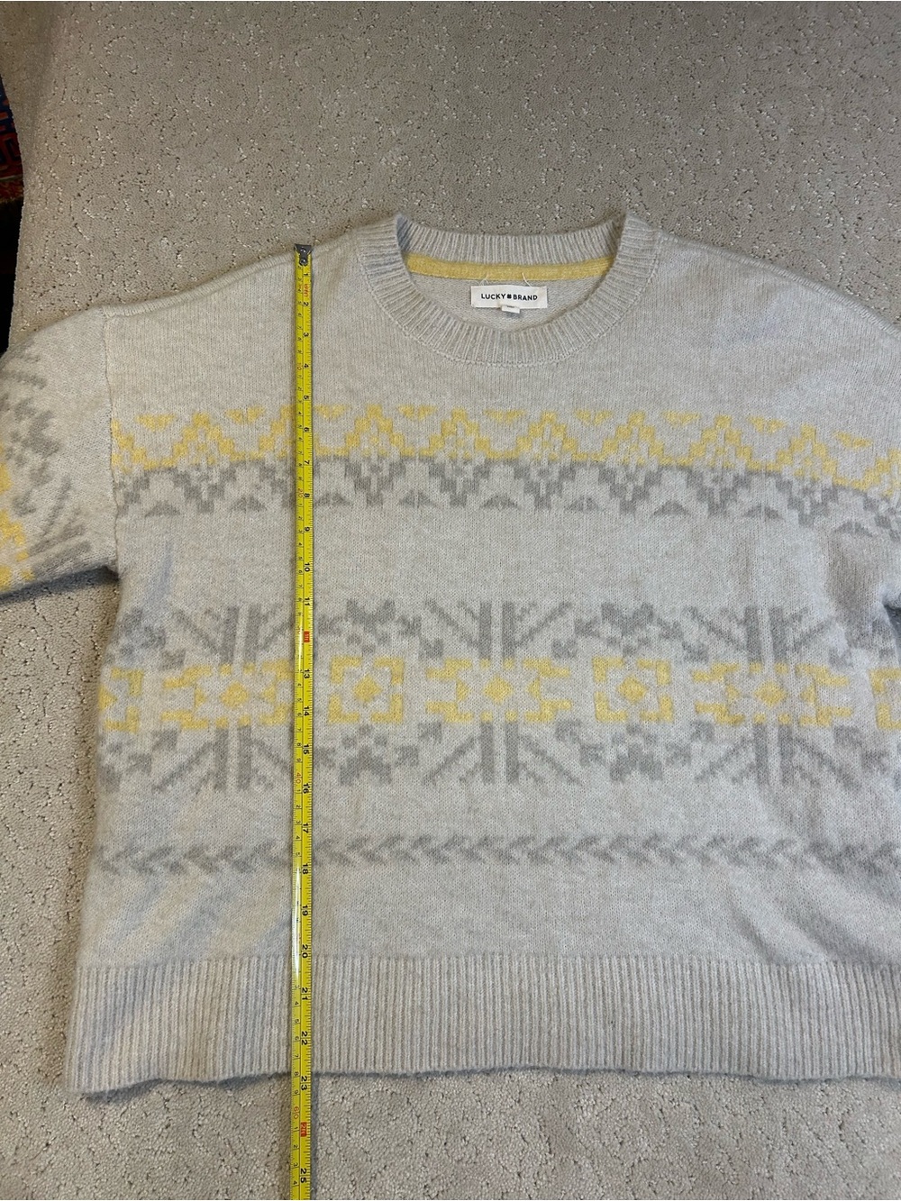 Lucky Brand Sweater Womens Fair Isle Crew Neck Pullover - Size L - Picture 5 of 7